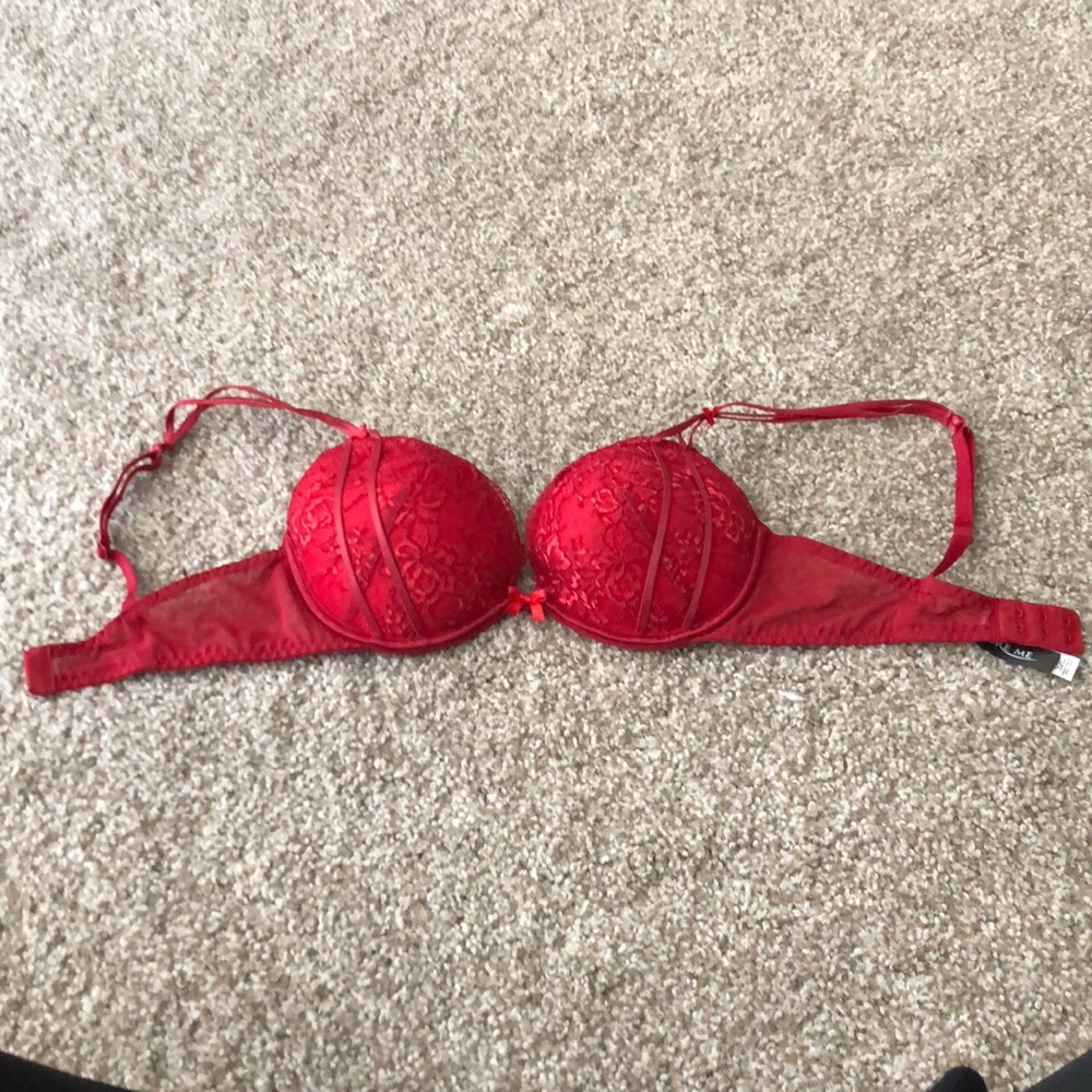 Red Lace Adore Me push-up bra